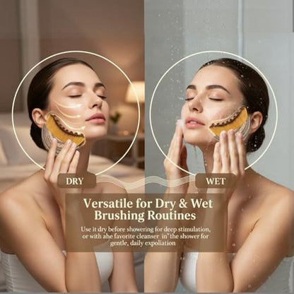 Lymphatic Drainage Face Brush – Dry Brush for Face Lifting & Contour, Soft Bristles, Gua Sha Alternative for Reducing Puffiness & Face Sculpting