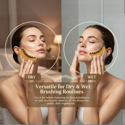Lymphatic Drainage Face Brush – Dry Brush for Face Lifting & Contour, Soft Bristles, Gua Sha Alternative for Reducing Puffiness & Face Sculpting