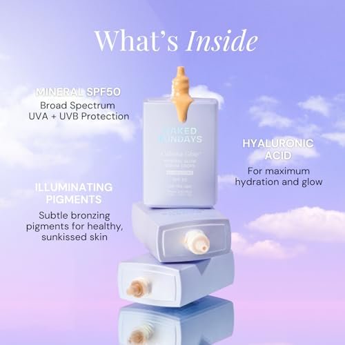 Naked Sundays CabanaGlow Sheer Tint Serum Drops SPF 50 Mineral Tinted Sunscreen - Non-Nano Zinc, Hyaluronic Acid & Skin-Perfecting Pigments, Lightweight Avelisse