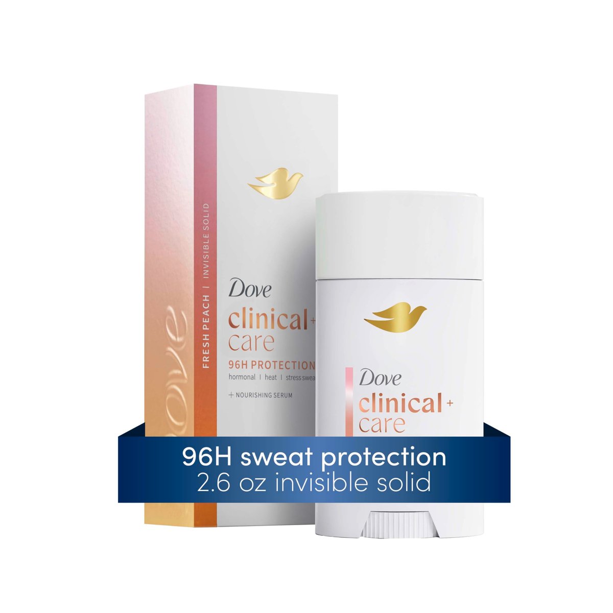 Dove Clinical + Care Antiperspirant Deodorant Invisible Solid Stick for Women, Fresh Peach with Nourishing Serum, 2.6 oz - görsel 7