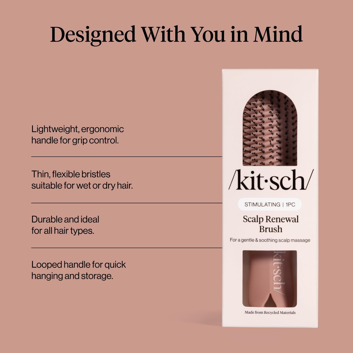 Kitsch Scalp Renewal Brush – Terracotta Exfoliating & Scalp Massager for Hair Growth, Gentle Head Massage Brush to Remove Buildup & Boost Circulation - görsel 7