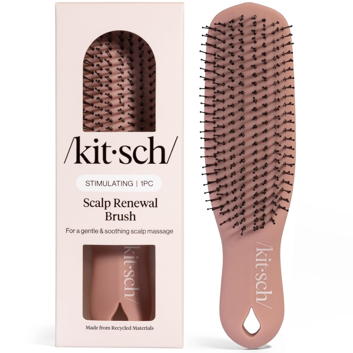 Kitsch Scalp Renewal Brush – Terracotta Exfoliating & Scalp Massager for Hair Growth, Gentle Head Massage Brush to Remove Buildup & Boost Circulation - görsel 1