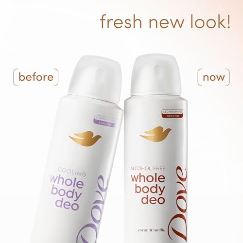 Dove Whole Body Deo Alcohol Free Deodorant Spray for Women, Coconut Vanilla, 4 oz Avelisse