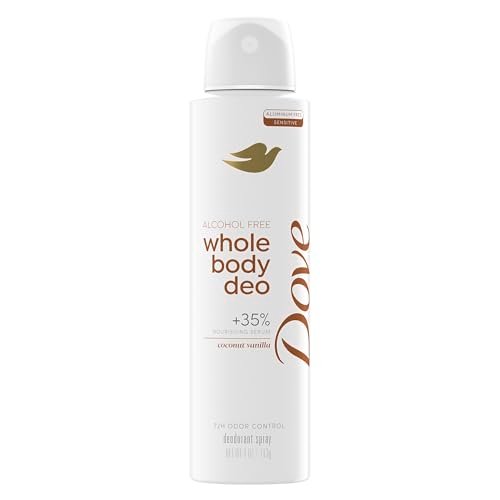 Dove Whole Body Deo Alcohol Free Deodorant Spray for Women, Coconut Vanilla, 4 oz Avelisse