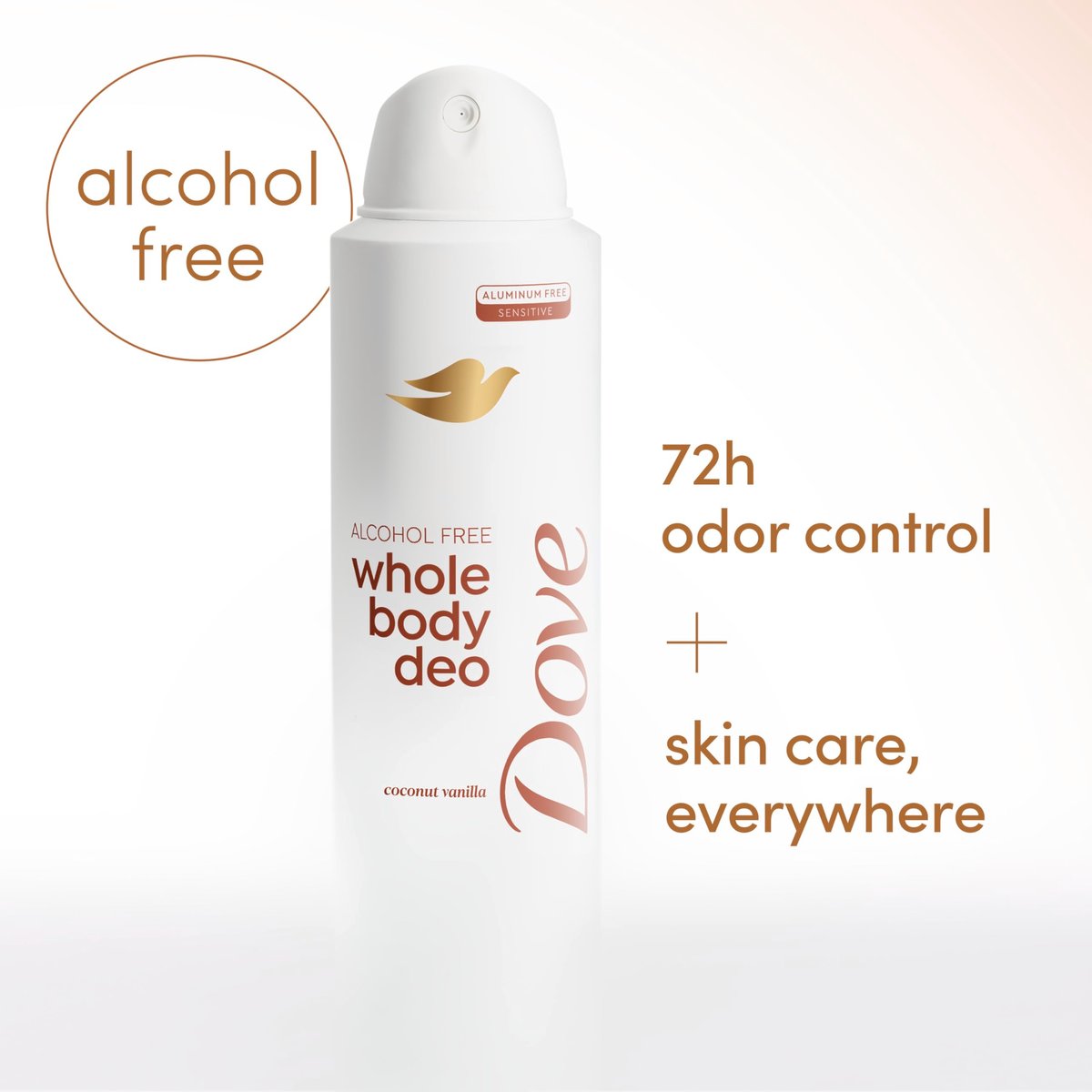Dove Whole Body Deo Alcohol Free Deodorant Spray for Women, Coconut Vanilla, 4 oz Avelisse