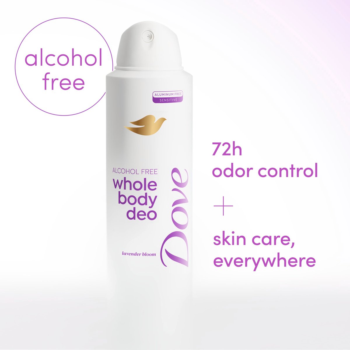Dove Whole Body Deo Alcohol Free Deodorant Spray for Women, 72-Hour Odor Control, Lavender Bloom, 4 oz - görsel 5