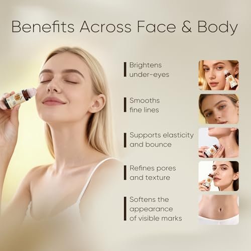 SATREE Organic Castor & Frankincense Oil Roll-On with Rose Quartz Rollerball - USDA Certified Essential Blend for Face & Body, Anti-Aging, Dark Circles (1.7 fl oz) Avelisse
