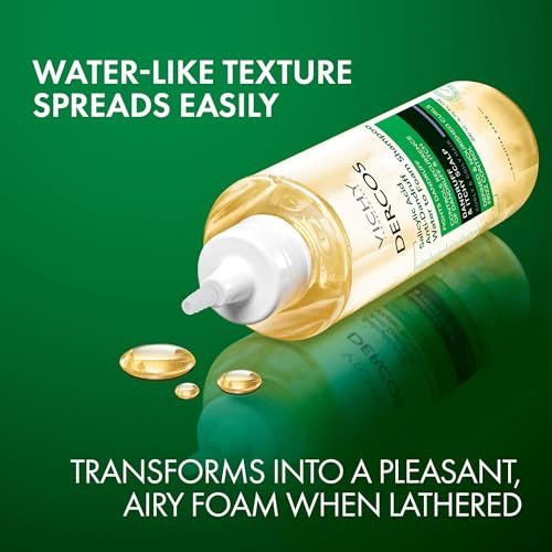 VICHY Dercos Anti-Dandruff Shampoo with Salicylic Acid – Water to Foam Formula for Itchy Scalp & Curly Hair – Sulfate Free, Frizz Control, 6.76 Fl Oz Avelisse