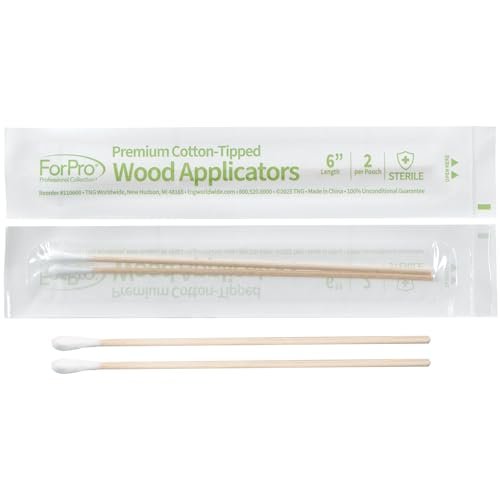 ForPro Premium Cotton-Tipped Wood Applicators - 200 Count Sterile Cotton Swabs with 6" Wood Handle, Individually Wrapped in Pairs for Medical, Personal Care, and Travel - görsel 6