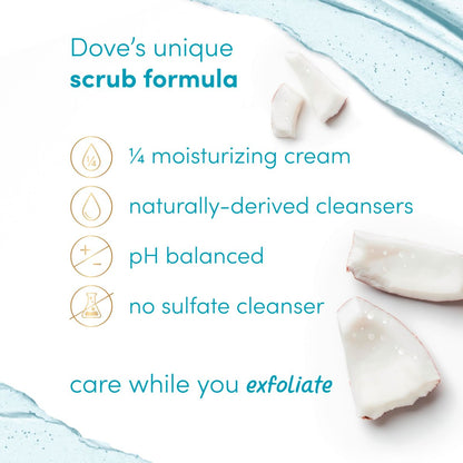 Dove Moisturizing Body Scrub – Coconut & Lime, pH-Balanced Whipped Texture, Skin-Renewing Exfoliator, 15 oz
