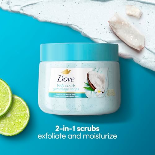 Dove Moisturizing Body Scrub – Coconut & Lime, pH-Balanced Whipped Texture, Skin-Renewing Exfoliator, 15 oz - görsel 6