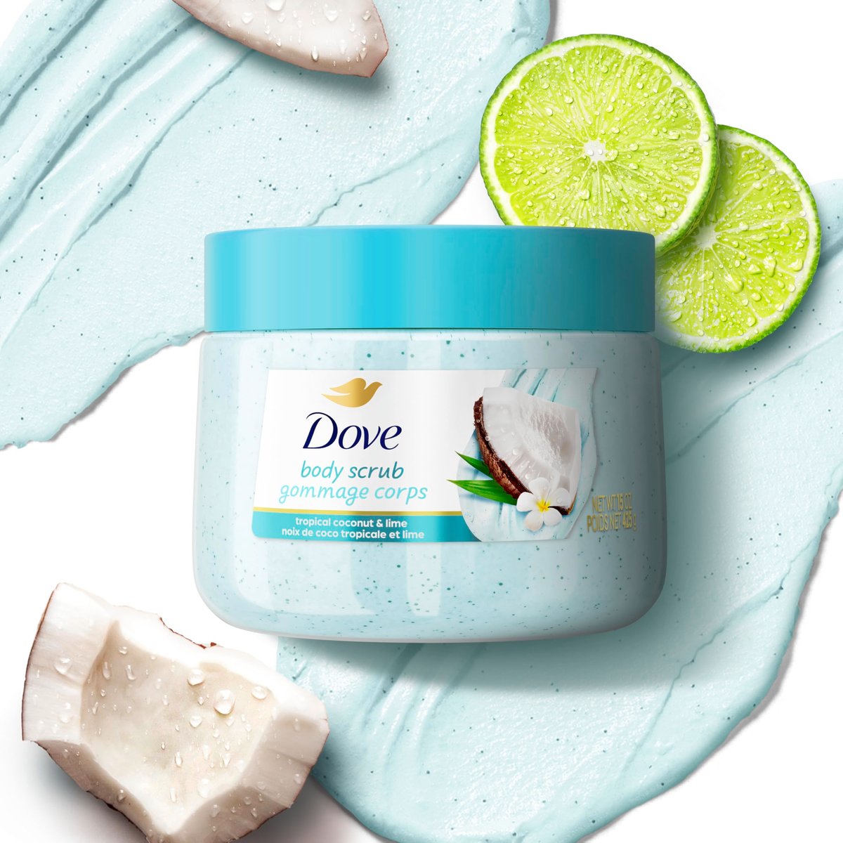 Dove Moisturizing Body Scrub – Coconut & Lime, pH-Balanced Whipped Texture, Skin-Renewing Exfoliator, 15 oz - görsel 11