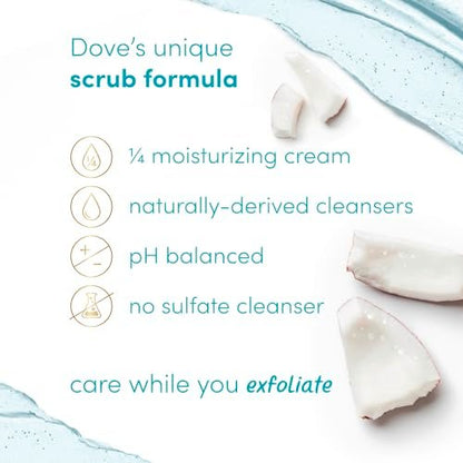 Dove Moisturizing Body Scrub – Coconut & Lime, pH-Balanced Whipped Texture, Skin-Renewing Exfoliator, 15 oz