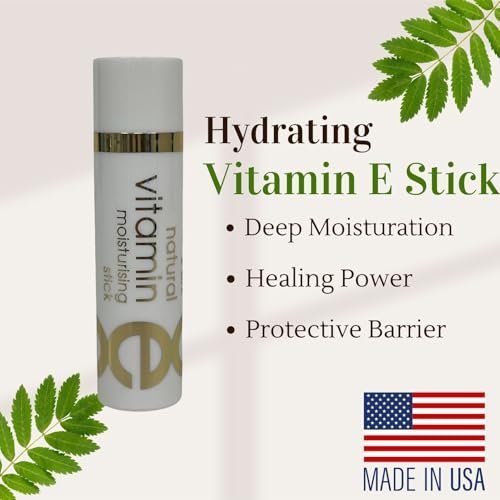 Vitamin E Lip Balm Chapstick - Moisturizing Lip Stick for Dry Lips, Natural 2 Pack, Made in USA Avelisse