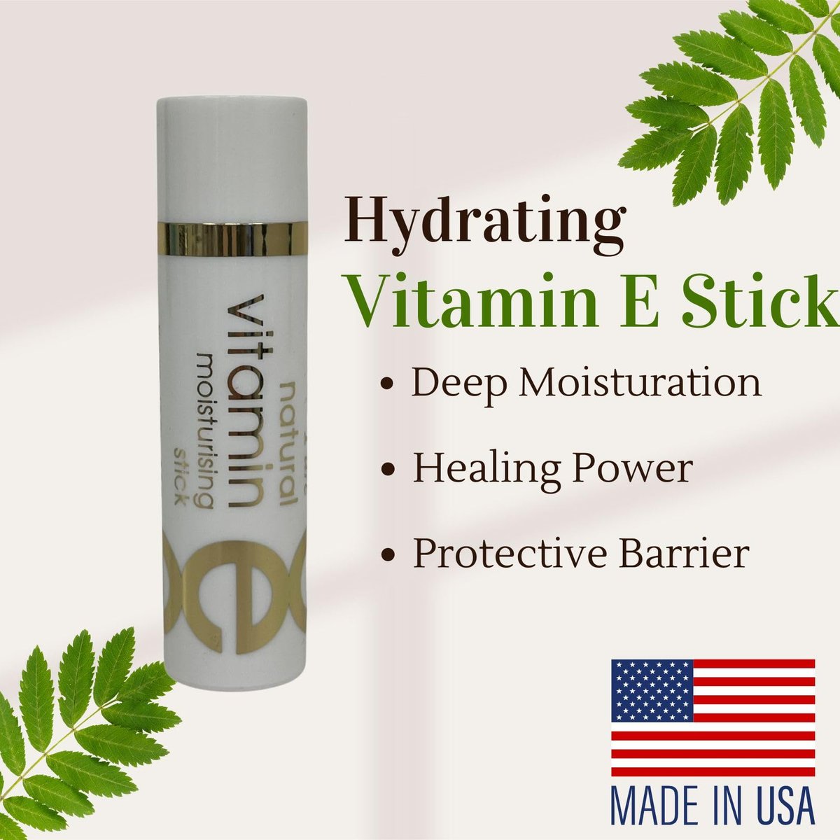 Vitamin E Lip Balm Chapstick - Moisturizing Lip Stick for Dry Lips, Natural 2 Pack, Made in USA Avelisse