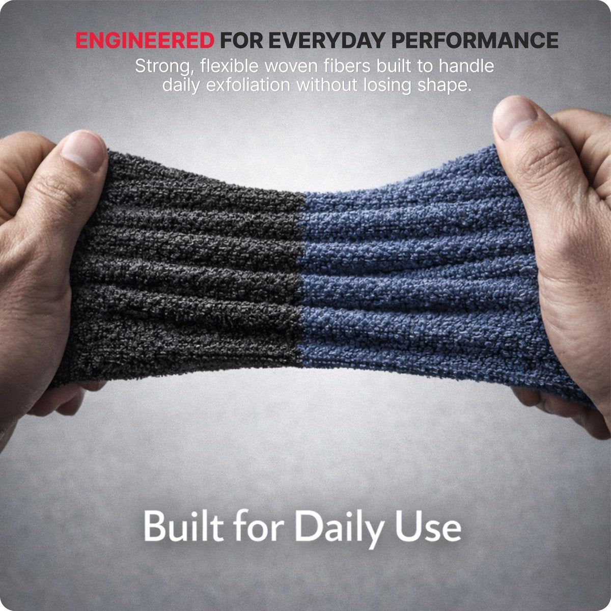 BLKSMITH 2-Pack Exfoliating Fiber Towels for Men – Deep Clean Bath & Shower Skin Care Avelisse