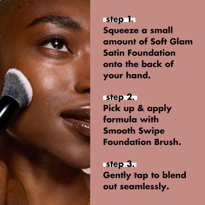 e.l.f. Smooth Swipe Foundation Brush – Face Makeup Brush for Natural Finish, Liquid & Cream Formulas, Vegan & Cruelty-Free
