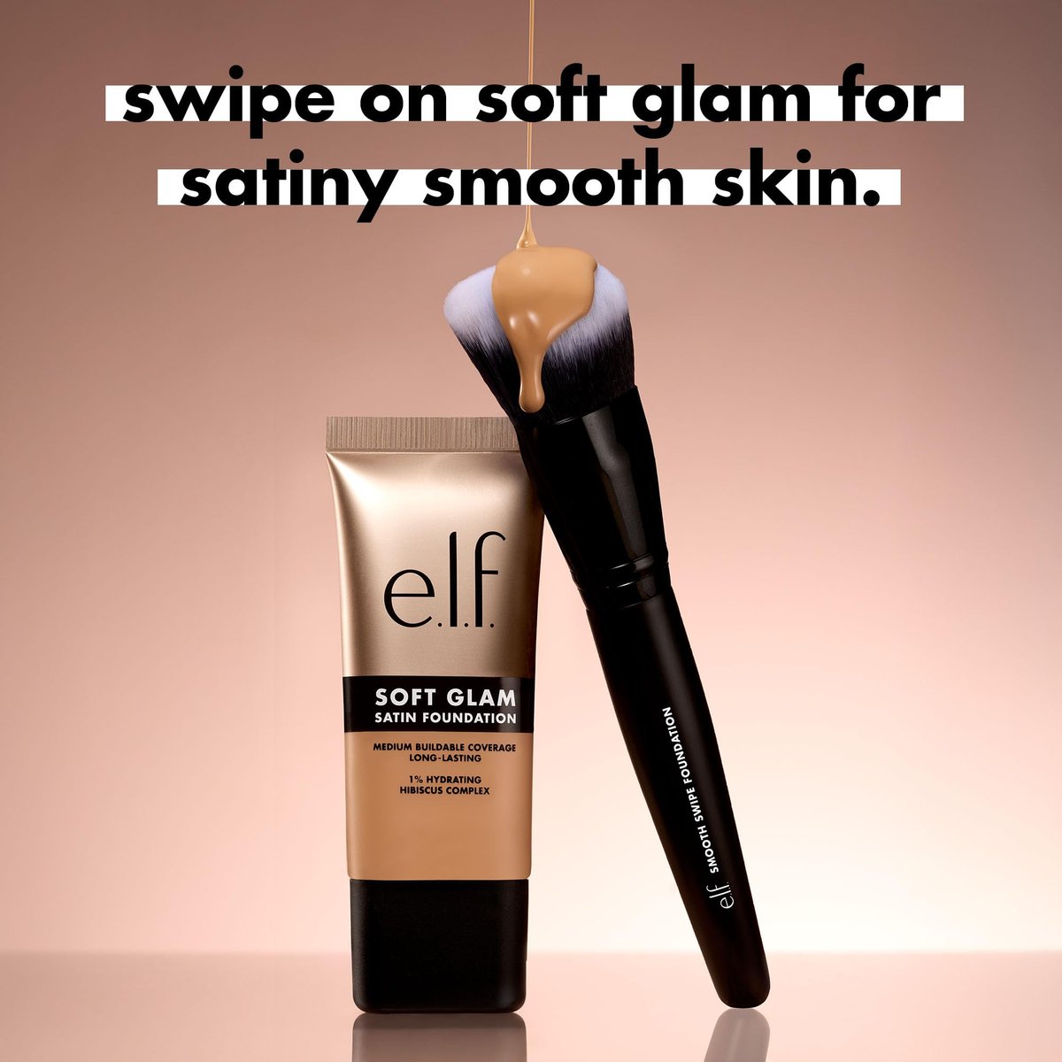 e.l.f. Smooth Swipe Foundation Brush – Face Makeup Brush for Natural Finish, Liquid & Cream Formulas, Vegan & Cruelty-Free - görsel 7