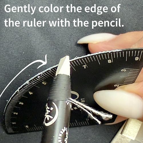 Ink Permanent Brow Mapping Kit – Aluminum Alloy Fan-Shaped Eyebrow Design Tool with Ruler & 2 White Peeling Pencils for Microblading, PMU Avelisse