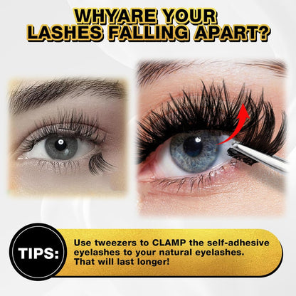Self Adhesive Eyelashes - 150pcs No Glue Needed Eyelash Extensions 8-16mm Pre-Glued Lashes with Applicator Tweezers, Reusable Fake Eyelashes Clusters for Natural & Dramatic Looks for Beginners Avelisse
