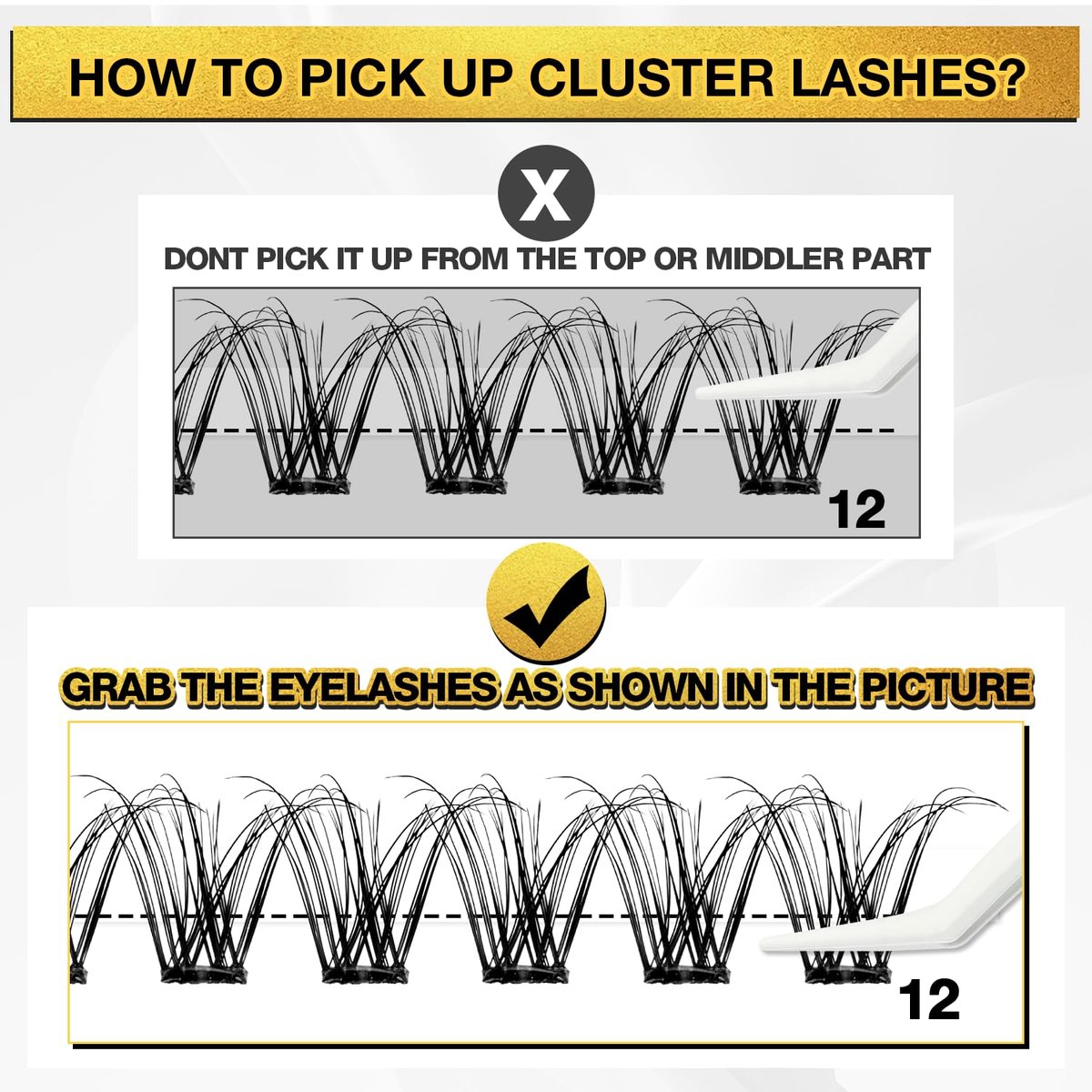 Self Adhesive Eyelashes - 150pcs No Glue Needed Eyelash Extensions 8-16mm Pre-Glued Lashes with Applicator Tweezers, Reusable Fake Eyelashes Clusters for Natural & Dramatic Looks for Beginners Avelisse