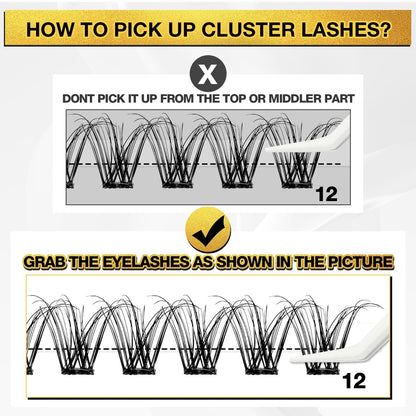 Self Adhesive Eyelashes - 150pcs No Glue Needed Eyelash Extensions 8-16mm Pre-Glued Lashes with Applicator Tweezers, Reusable Fake Eyelashes Clusters for Natural & Dramatic Looks for Beginners Avelisse