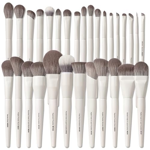 VYNESTRA 30-Piece Pro Grade Makeup Brush Set – Dense Ultra Soft Synthetic Bristles, Elegant Design for Foundation, Face Blending, Powder, Contour, Bronzer, Highlight, Concealer, Eyeshadow Avelisse