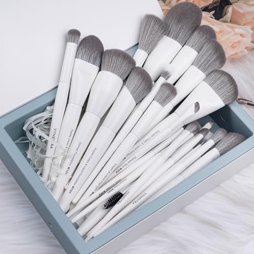 VYNESTRA 30-Piece Pro Grade Makeup Brush Set – Dense Ultra Soft Synthetic Bristles, Elegant Design for Foundation, Face Blending, Powder, Contour, Bronzer, Highlight, Concealer, Eyeshadow Avelisse