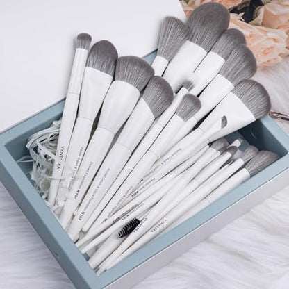 VYNESTRA 30-Piece Pro Grade Makeup Brush Set – Dense Ultra Soft Synthetic Bristles, Elegant Design for Foundation, Face Blending, Powder, Contour, Bronzer, Highlight, Concealer, Eyeshadow Avelisse