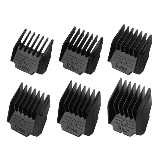 BLOTMS 6-Piece Professional Guide Comb Set for Pet Grooming - 3mm-18mm Cutting Length, Compatible with oneisall Low Noise Dog Clippers, Black