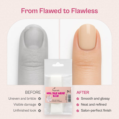 Silk Wrap for Nails 46cm Cracked Nail Repair Kit - Fingernail Repair Patches for Splits, Cracks and Chips - Broken or Damaged Nail Bandages in Mesh Sheets for Natural or Gel Manicures