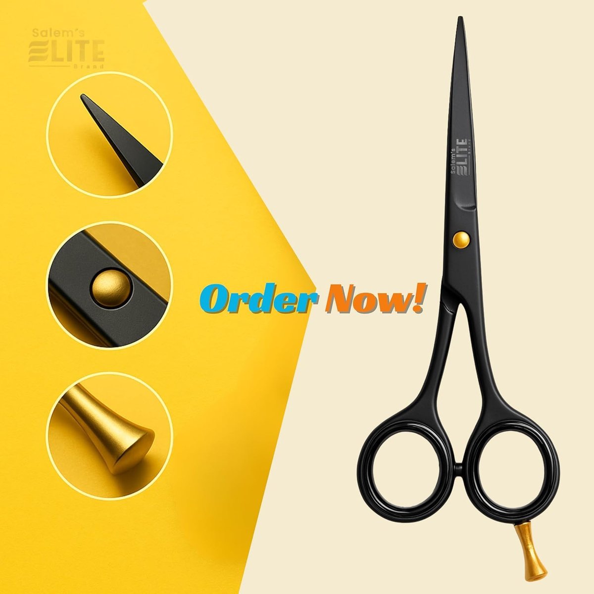 Professional Hair Cutting Scissors 6.5" – Premium High Carbon Stainless Steel Barber Shears for Men & Women – Sharp Ergonomic Hair Scissors for Salon & Home Use Avelisse