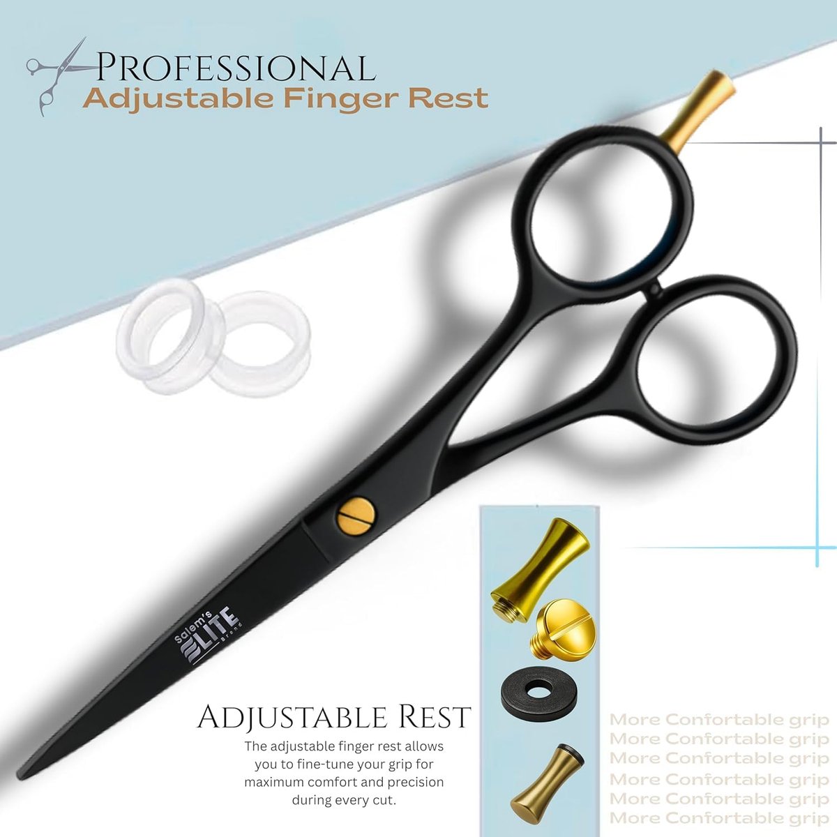 Professional Hair Cutting Scissors 6.5" – Premium High Carbon Stainless Steel Barber Shears for Men & Women – Sharp Ergonomic Hair Scissors for Salon & Home Use Avelisse