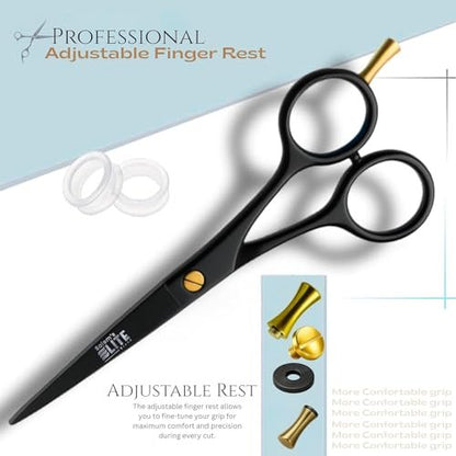 Professional Hair Cutting Scissors 6.5" – Premium High Carbon Stainless Steel Barber Shears for Men & Women – Sharp Ergonomic Hair Scissors for Salon & Home Use Avelisse