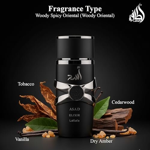 Lattafa Asad Elixir Eau de Parfum for Men – Spicy, Woody, Amber, Warm – Long-Lasting 3.4 oz (100 ml) - görsel 14