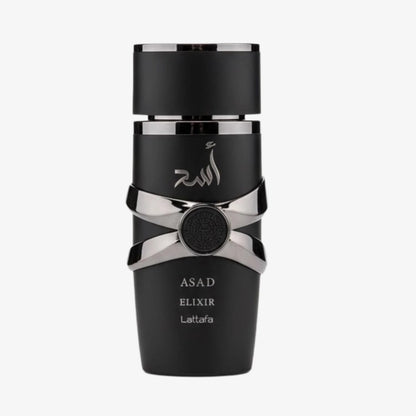 Lattafa Asad Elixir Eau de Parfum for Men – Spicy, Woody, Amber, Warm – Long-Lasting 3.4 oz (100 ml)