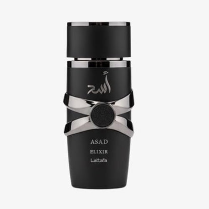 Lattafa Asad Elixir Eau de Parfum for Men – Spicy, Woody, Amber, Warm – Long-Lasting 3.4 oz (100 ml)