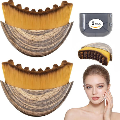 Liwraa Lymphatic Contour Face Brush, 2026 Version - Ergonomically Designed Facial Dry Brush for Depuffing, Lifting & Sculpting, Soft Bristles, 2 Pack Avelisse