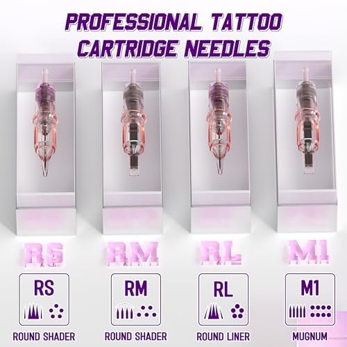 NEDPAIN Adjustable Wireless Tattoo Machine Pen Set - 1.47 Inch Screen, 1600mAh, 10V/10000 RPM, Memory Function - Complete Wireless Tattoo Gun Kit for Beginners and Artists (Violet) Avelisse