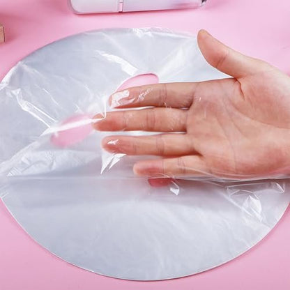 400-Pack Disposable Face Mask Sheets - Transparent Plastic Facial Wrap for Enhanced Skincare & At-Home Spa