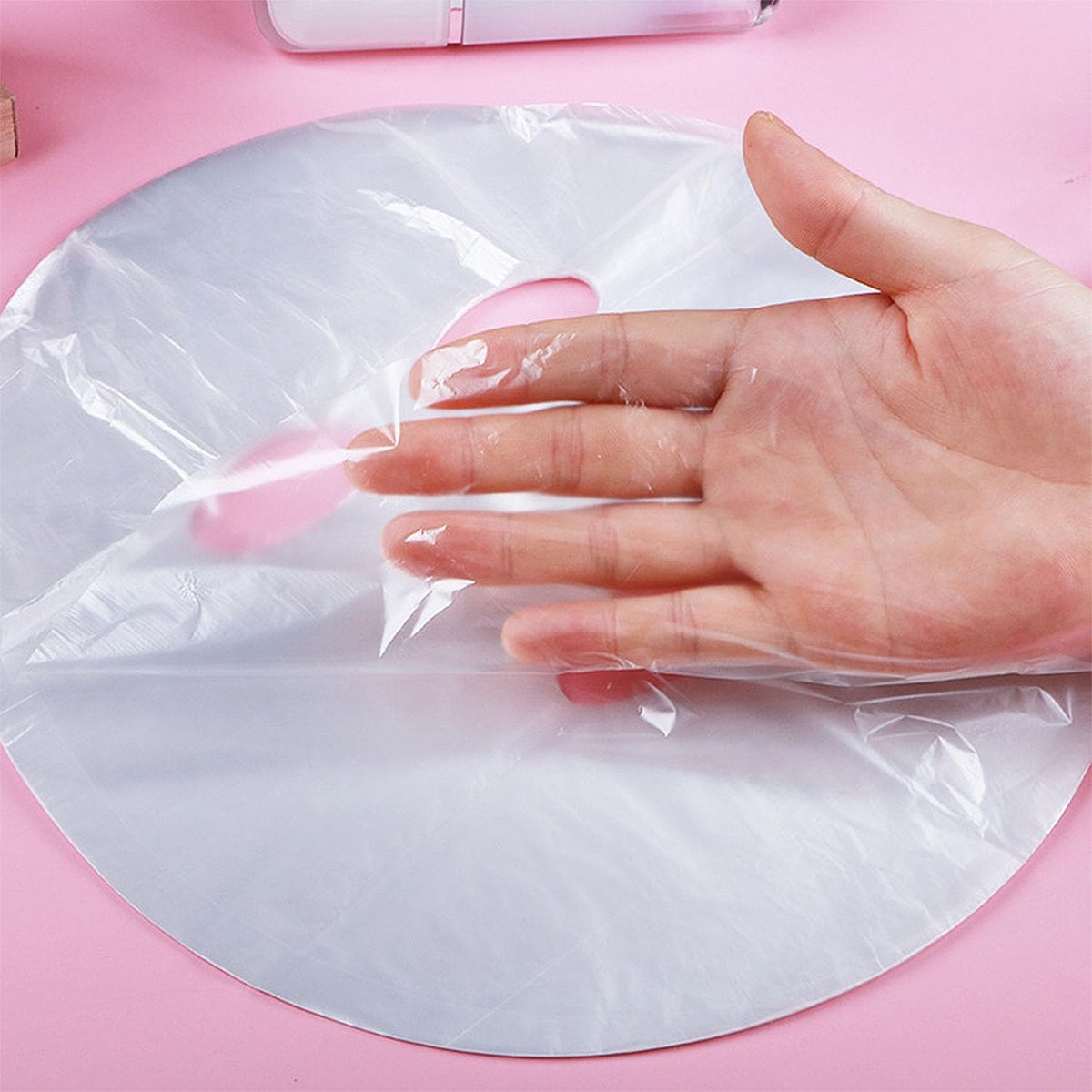 400-Pack Disposable Face Mask Sheets - Transparent Plastic Facial Wrap for Enhanced Skincare & At-Home Spa - görsel 7