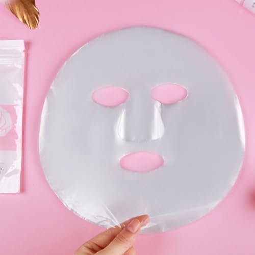 400-Pack Disposable Face Mask Sheets - Transparent Plastic Facial Wrap for Enhanced Skincare & At-Home Spa - görsel 4