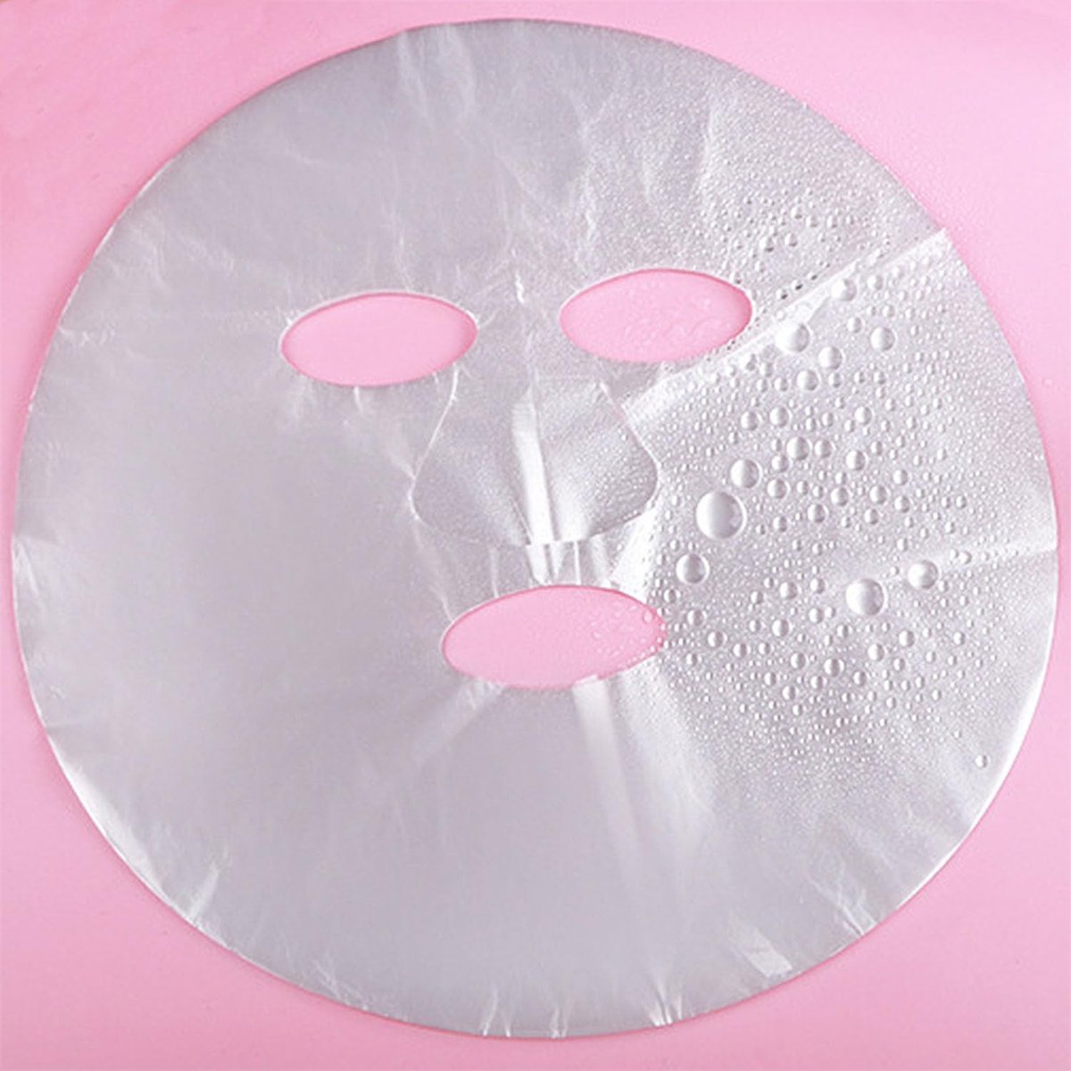 400-Pack Disposable Face Mask Sheets - Transparent Plastic Facial Wrap for Enhanced Skincare & At-Home Spa - görsel 1