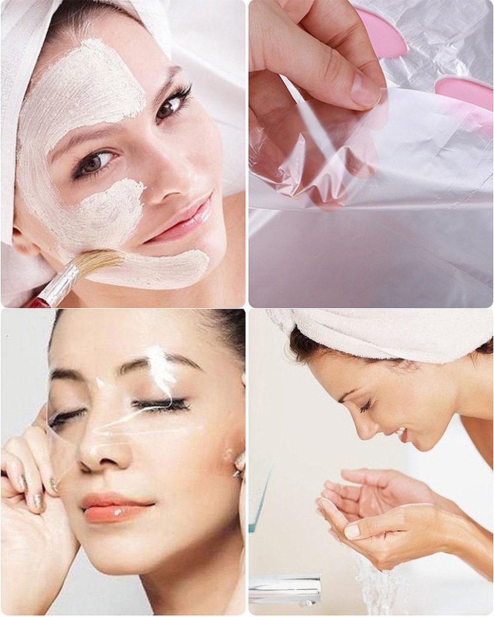 400-Pack Disposable Face Mask Sheets - Transparent Plastic Facial Wrap for Enhanced Skincare & At-Home Spa - görsel 13