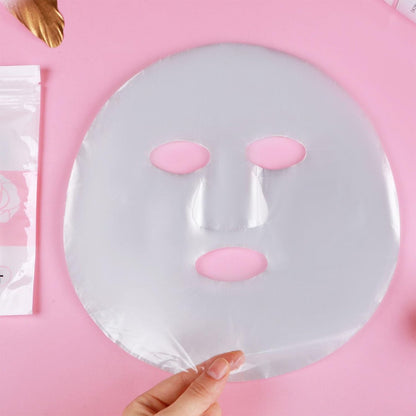 400-Pack Disposable Face Mask Sheets - Transparent Plastic Facial Wrap for Enhanced Skincare & At-Home Spa