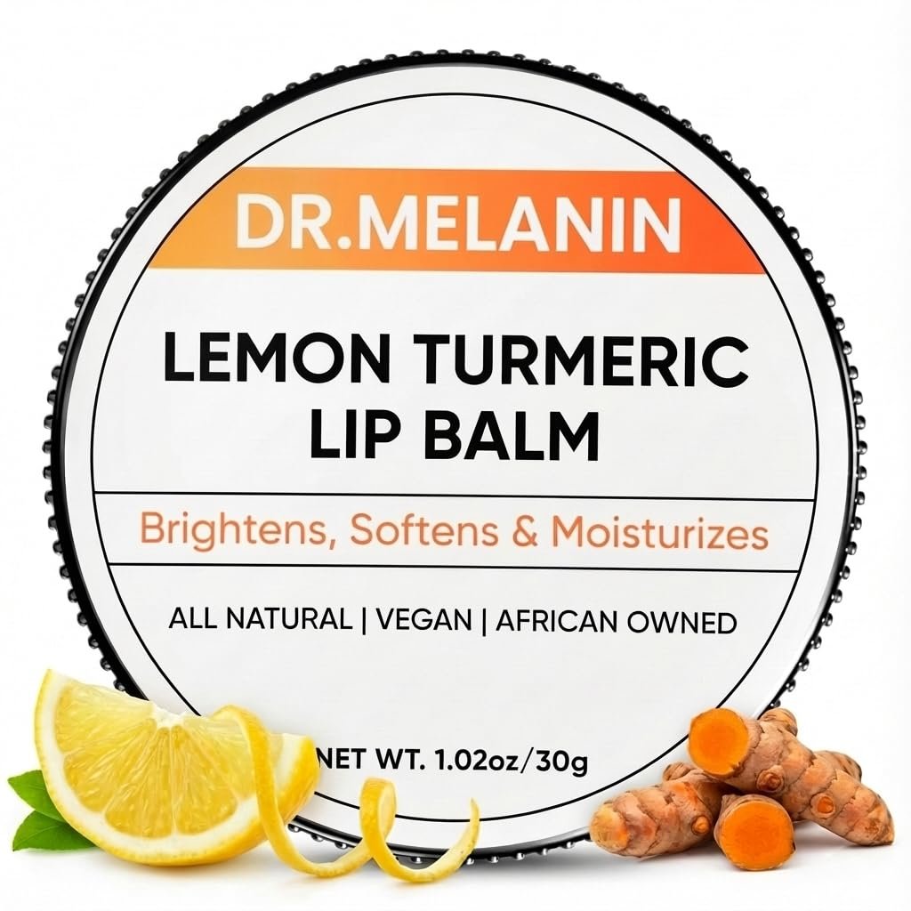 Dr. Melanin Lemon Turmeric Lip Balm for Dark Lips - Dermatologist-Founded Natural Moisturizer, Brightens & Evens Lip Tone, Vegan, 1.02 oz - görsel 1