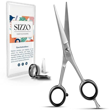 SIZZO G-MAT DULL Hair Cutting Scissors 6.5" | Professional Stainless Steel Shears for Barbers, Stylists, Men & Women
