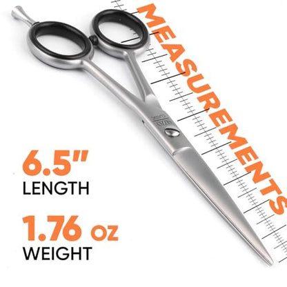 SIZZO G-MAT DULL Hair Cutting Scissors 6.5" | Professional Stainless Steel Shears for Barbers, Stylists, Men & Women