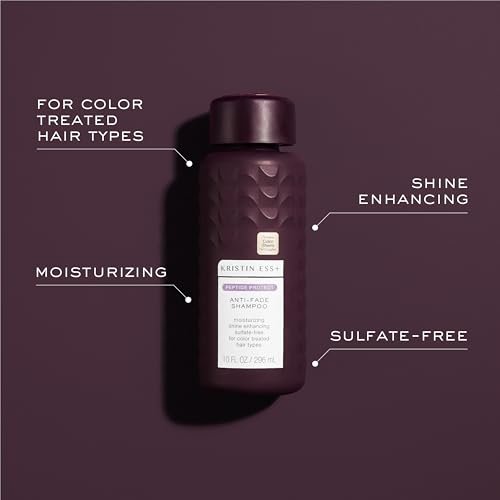 Kristin Ess+ Anti-Fade Moisturizing Shampoo with UV Color Shield & Peptide Technology - Sulfate Free, Paraben Free, Vegan, 10 fl oz Avelisse