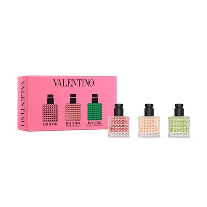 Valentino Perfume Mini Gift Set for Women: Born in Roma Donna Trio Discovery Set - Born in Roma Donna, Coral Fantasy, Green Stravaganza (0.2 fl oz Each) Avelisse